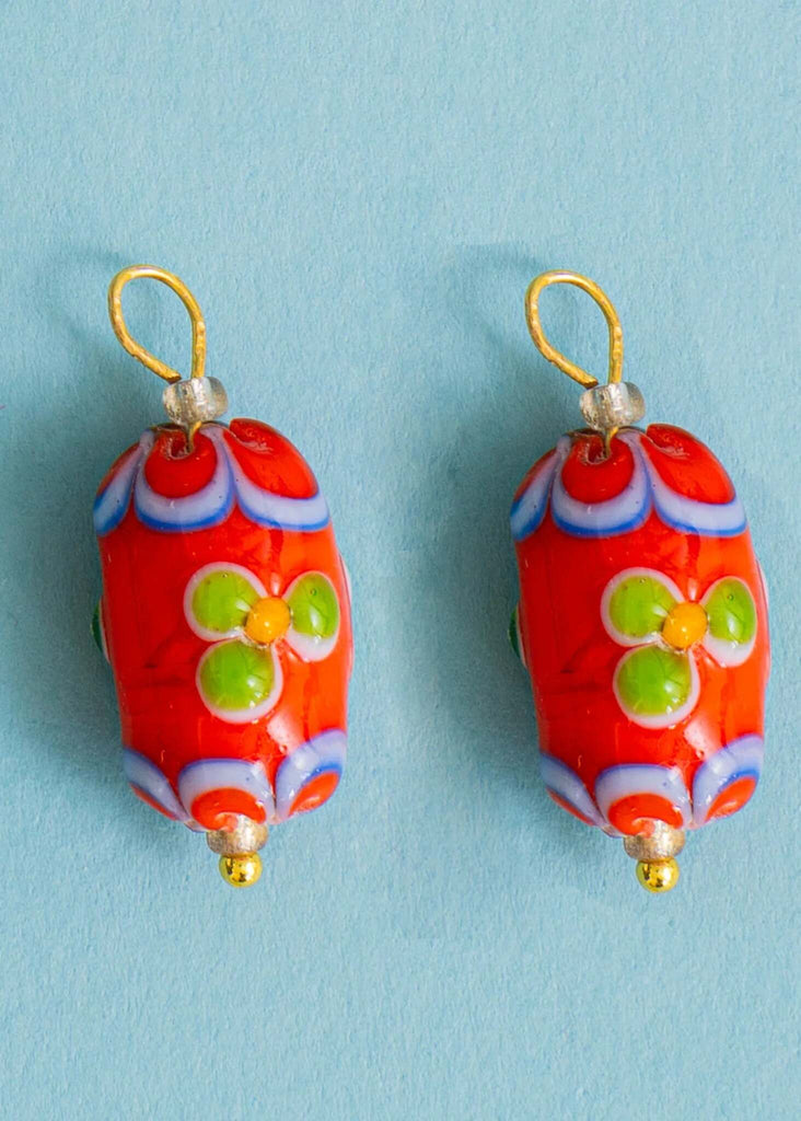 Set of Mood Charms - Spring Flower — detail of floral red earrings — MYFASHIONFRUIT