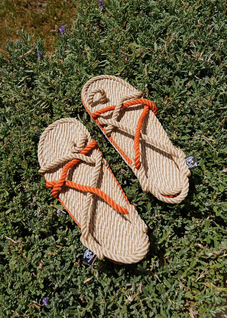 Toe Joe Camel Pumpkin Sandals — rope sandals, orange straps — MYFASHIONFRUIT