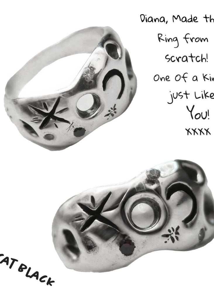 Celestial Ring — Silver ring with star and moon design — MYFASHIONFRUIT