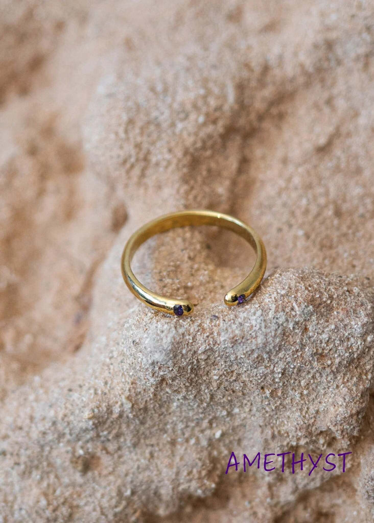 Dione Ring — Gold ring with amethyst detail — MYFASHIONFRUIT