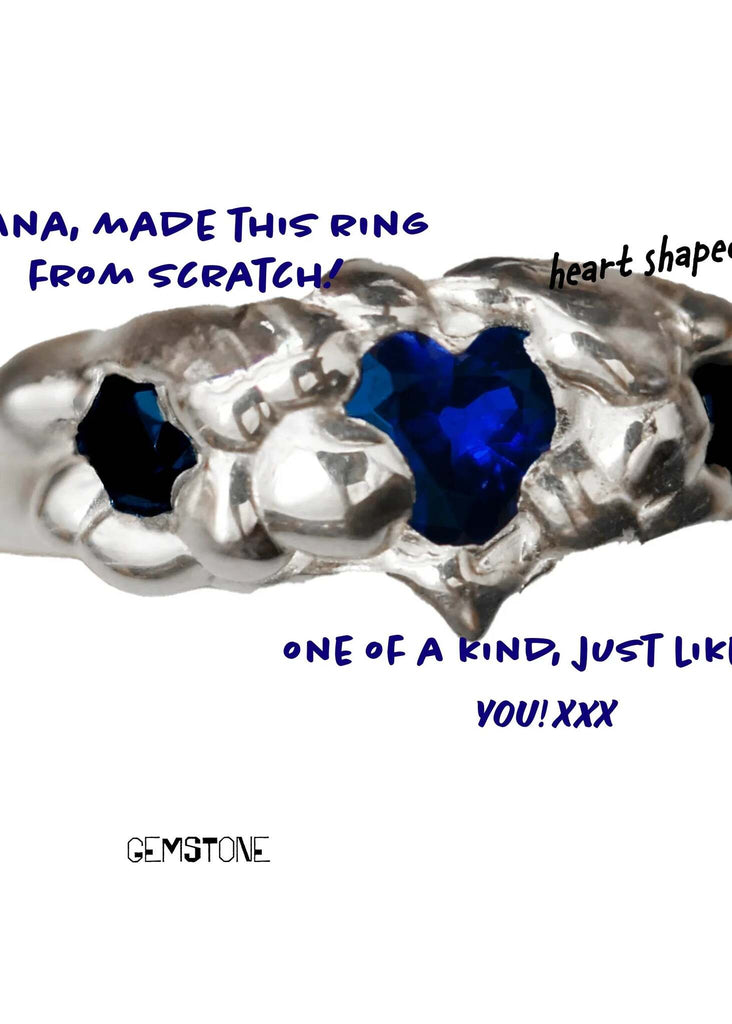 Love Lava Ring — Silver ring with blue heart detail — MYFASHIONFRUIT