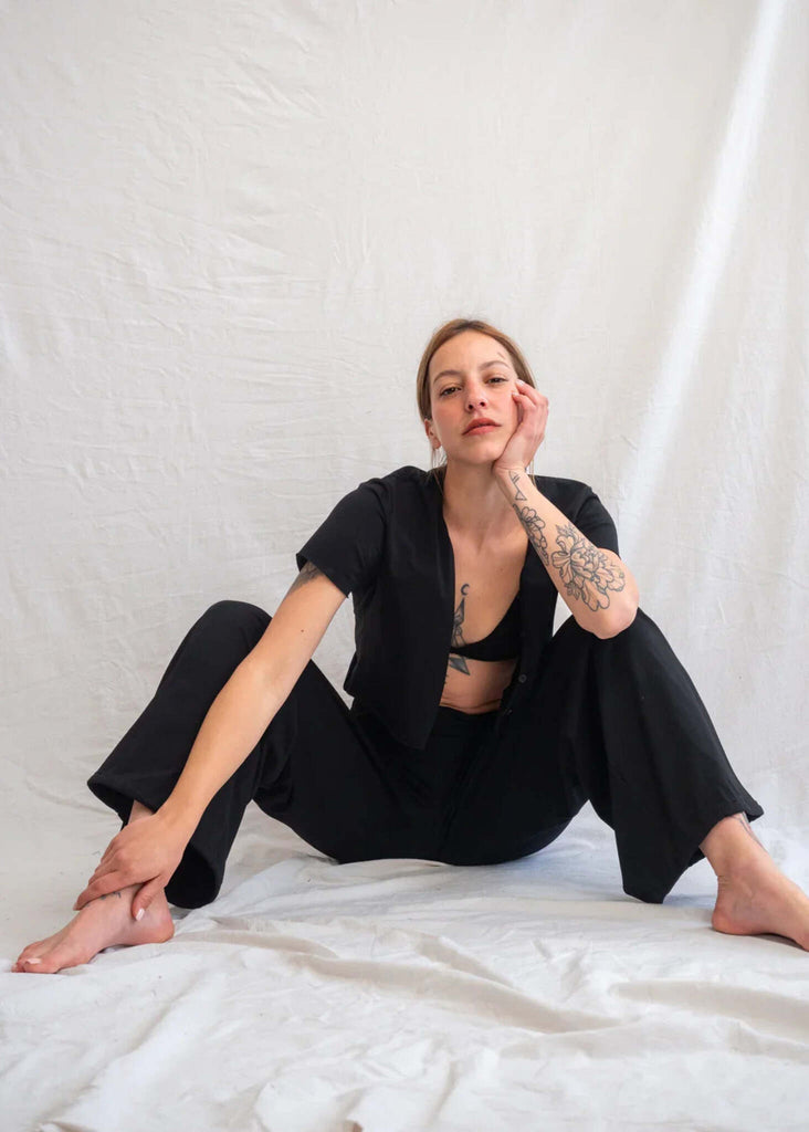 Yin Pants — Black pants on model — MYFASHIONFRUIT