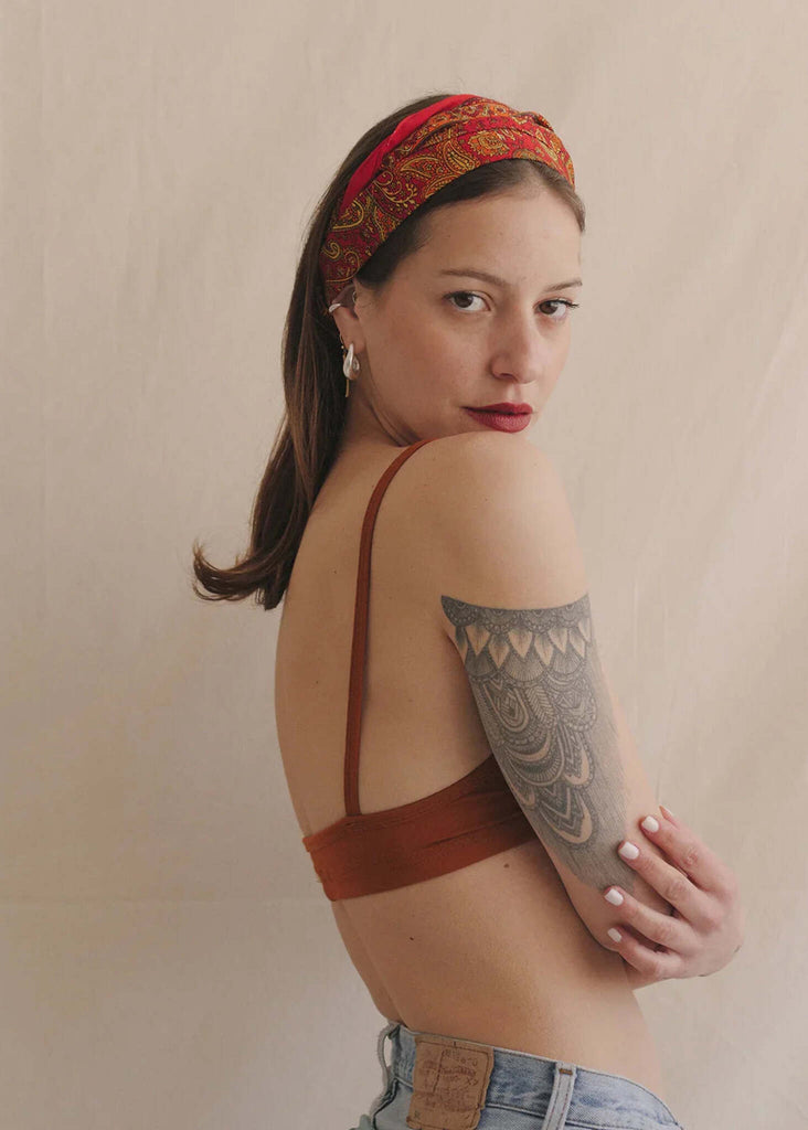 Silk & Colorful Bandana — Red paisley print — MYFASHIONFRUIT