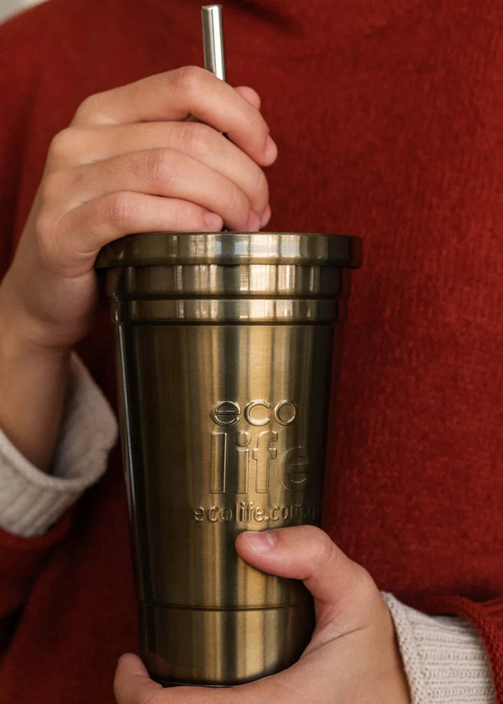 Ecolife Thermos Cup — In metallic gold — MYFASHIONFRUIT