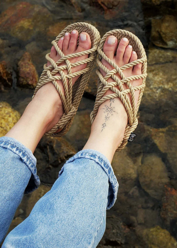Woman wearing JC Camel Sandals, rope detail upper — MYFASHIONFRUIT