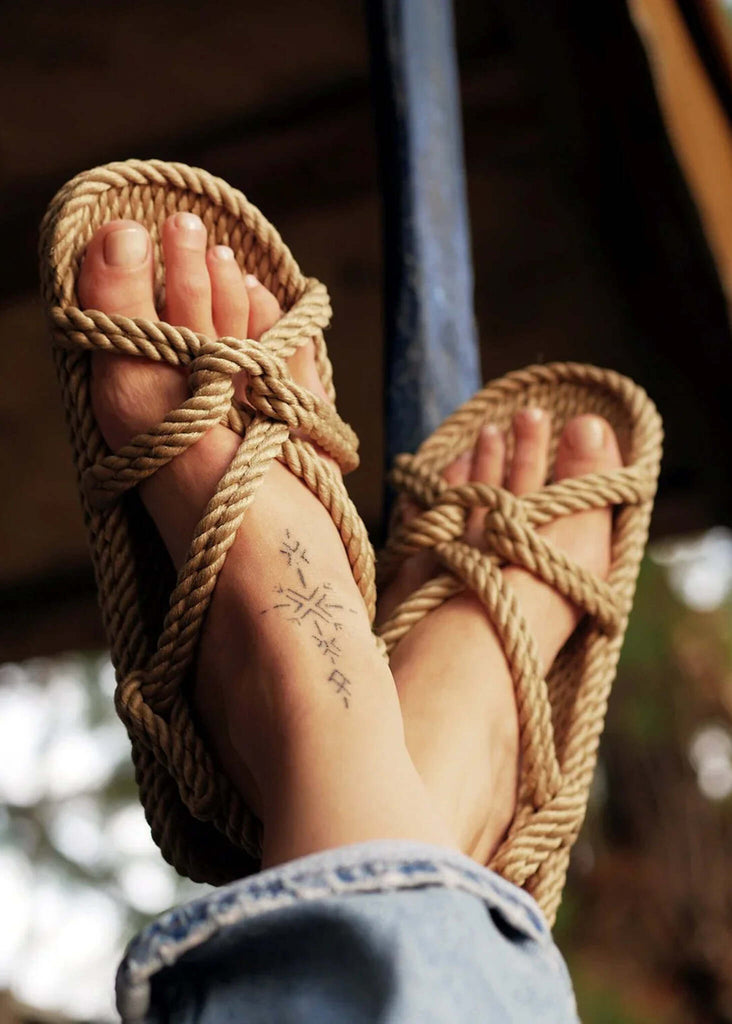Mountain Momma Camel Sandals, rope detail — MYFASHIONFRUIT