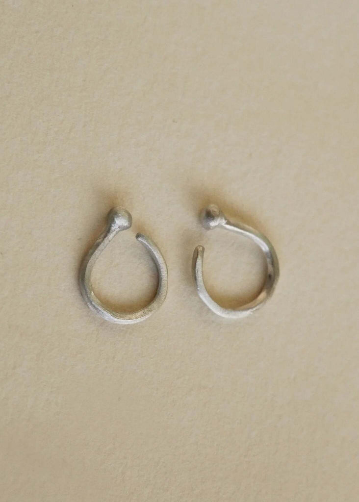 Petits Silver Hoops — silver hoops, open closure, ball detail — MYFASHIONFRUIT