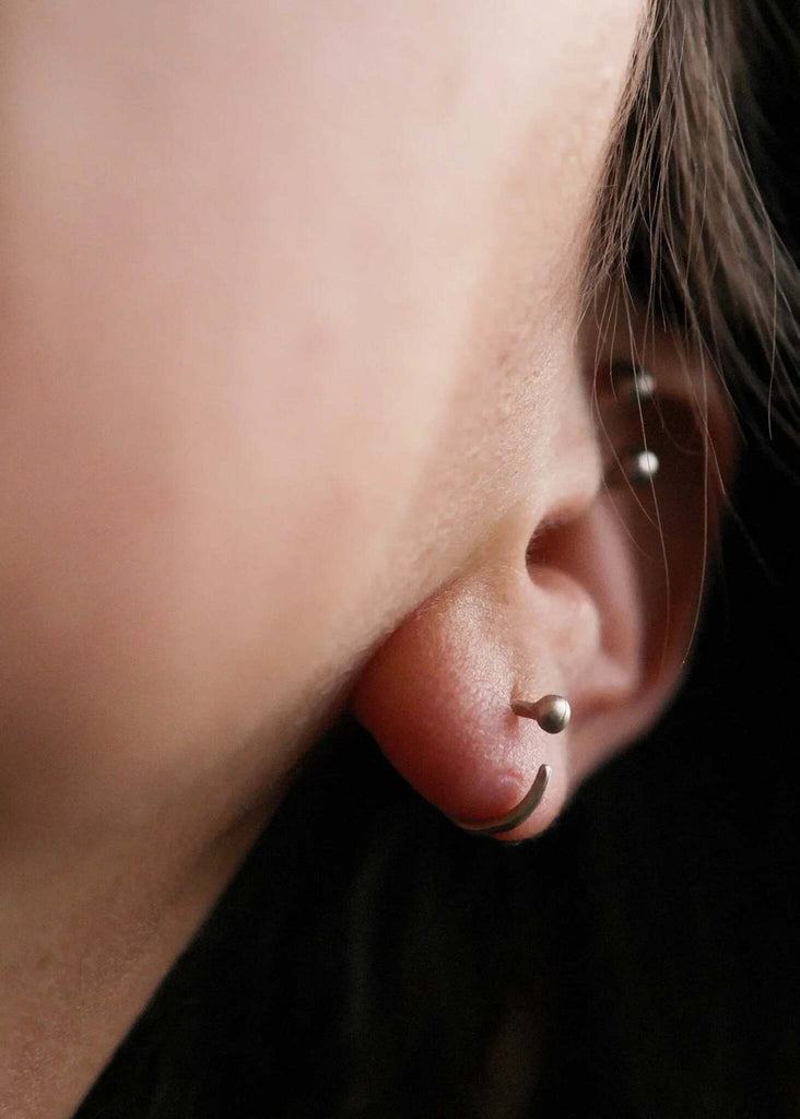 Petits Silver Hoops — model detail, silver hoops stack — MYFASHIONFRUIT