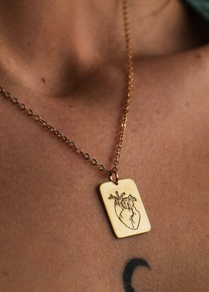 From the Heart Pendant — gold necklace with anatomical heart pendant detail — MYFASHIONFRUIT