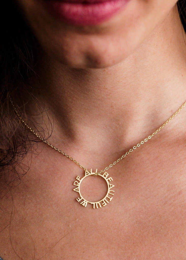 We Are All Beautiful Hoop Pendant — Worn on neckline — MYFASHIONFRUIT