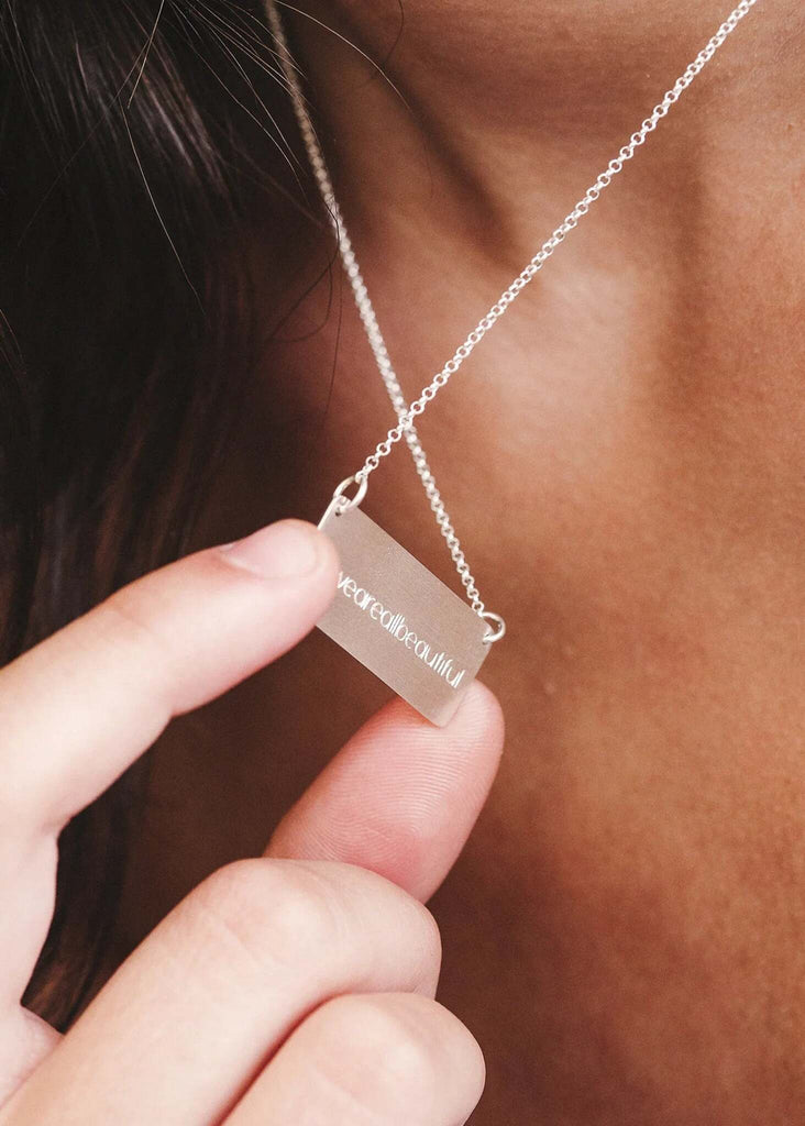 We Are All Beautiful Bar Pendant — Bar close-up — MYFASHIONFRUIT