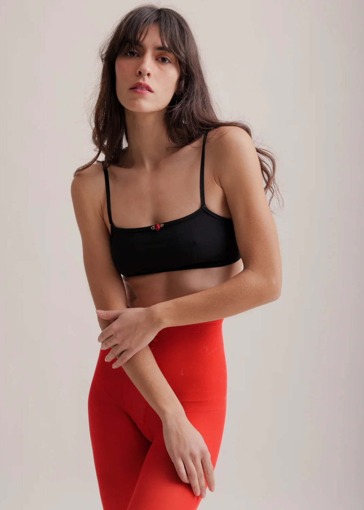 Rosemary Bralette — On body with red leggings — MYFASHIONFRUIT