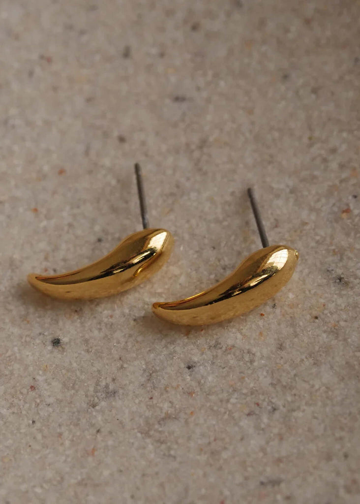 Hug Earrings — gold, curved — MYFASHIONFRUIT
