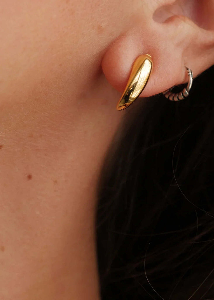 Hug Earrings — Gold on ear — MYFASHIONFRUIT