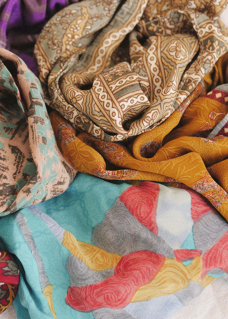 Silk & Colorful Bandana — pile of colors — MYFASHIONFRUIT