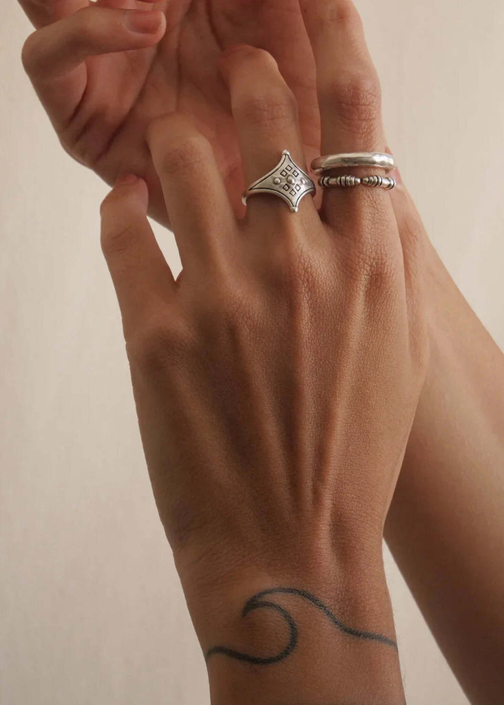 Tuareg Ring — Silver rings on hand, wave tattoo— MYFASHIONFRUIT