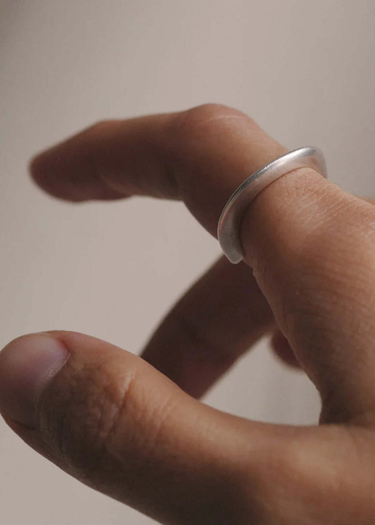 Bold Wavy Ring — silver tone on finger — MYFASHIONFRUIT