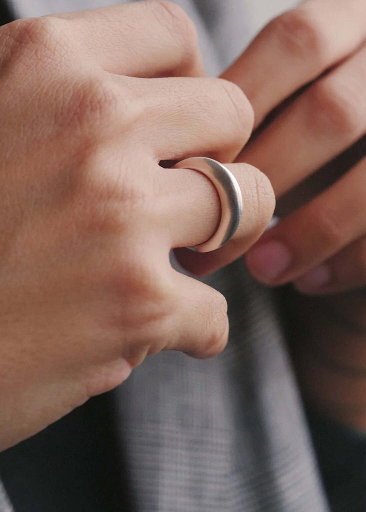 Bold Narrow Ring — silver ring on hand — MYFASHIONFRUIT