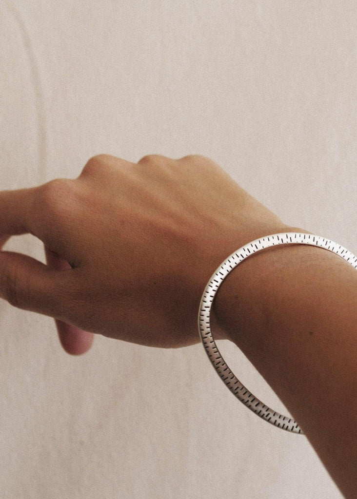 Fox Bracelet — Silver bangle on wrist — MYFASHIONFRUIT