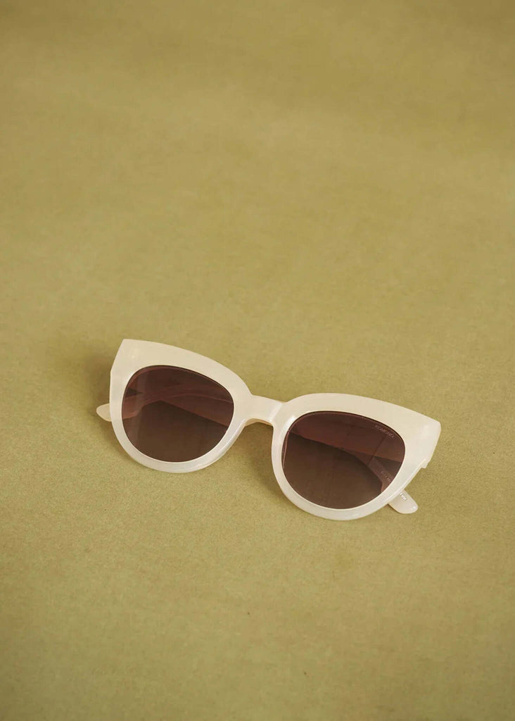 Komono Lucile Sunglasses — milk frame with polarized smoke lenses — MYFASHIONFRUIT