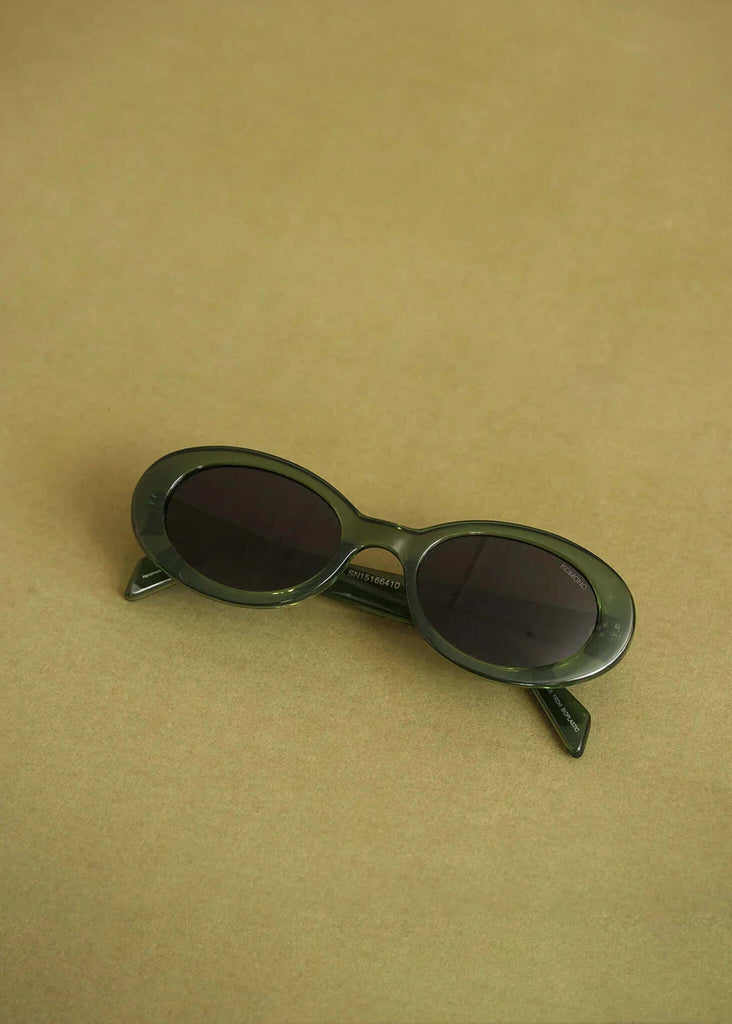 Komono ANA Fern Sunglasses — oval frames in translucent green — MYFASHIONFRUIT
