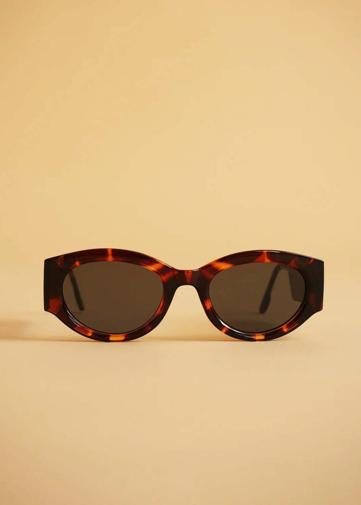 Komono DAX Havana Sunglasses — tortoiseshell frame, oval lenses — MYFASHIONFRUIT