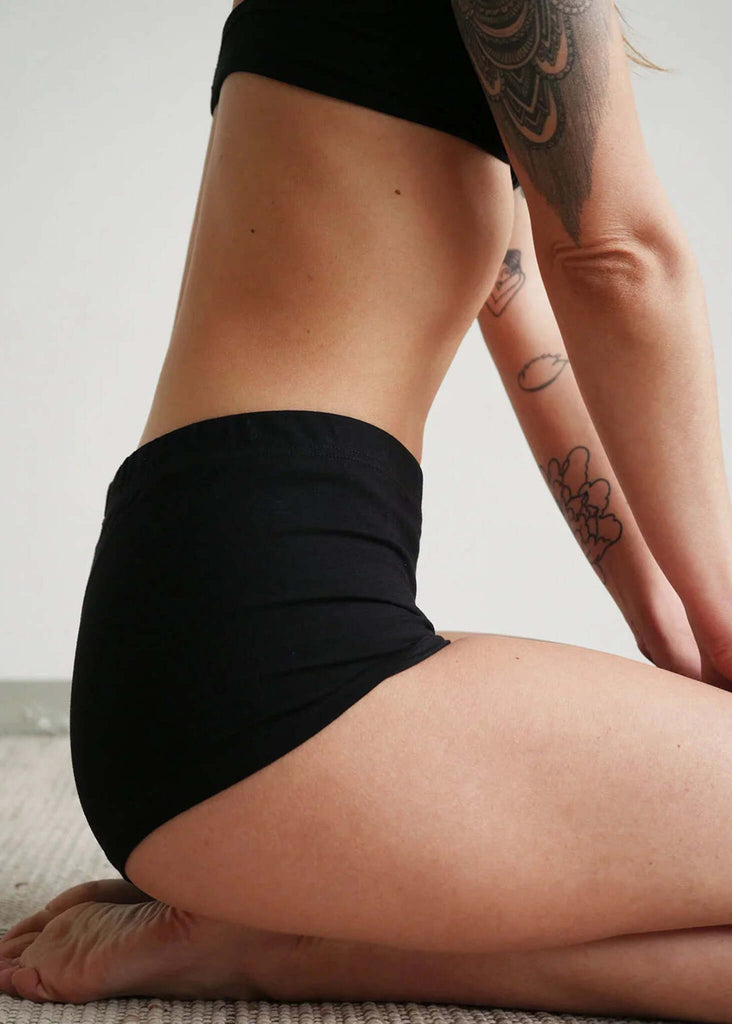 Woman wearing black Fierce Shorties — MYFASHIONFRUIT