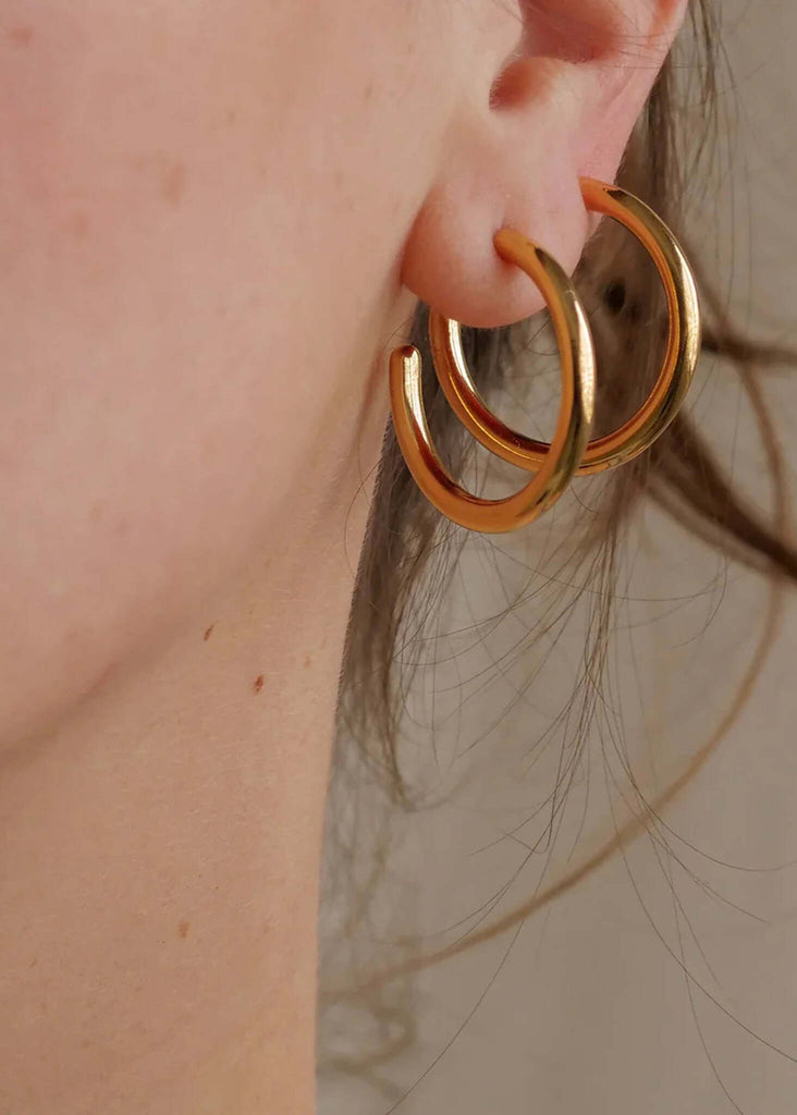 Susie Hoops — Worn shot, golden — MYFASHIONFRUIT