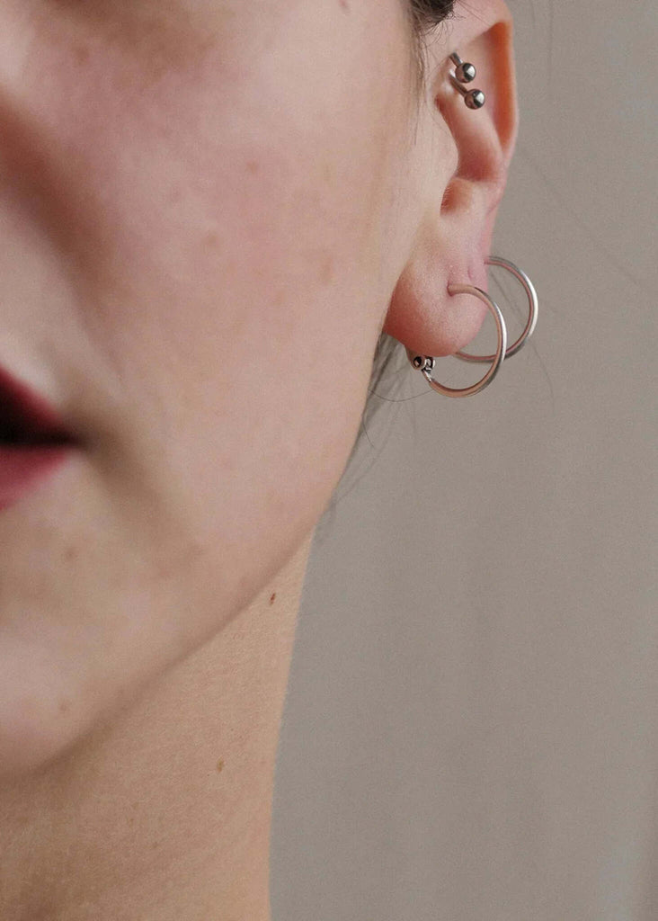 Lola Hoops — silver tone, small hoop earring detail — MYFASHIONFRUIT
