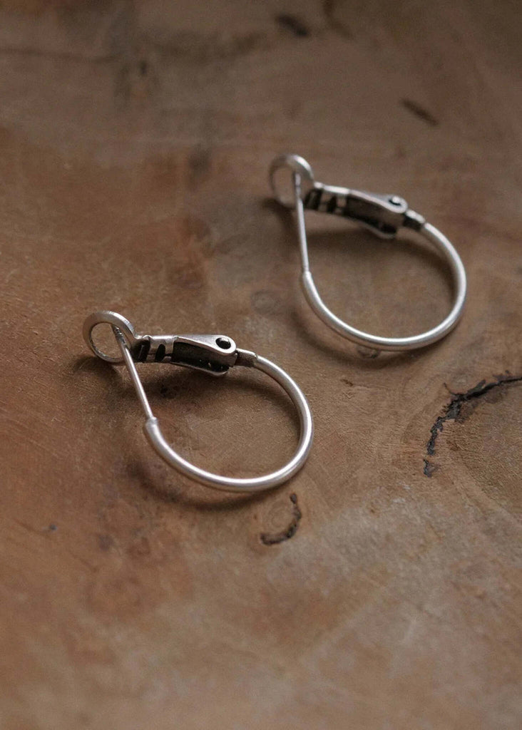 Lola Hoops — silver tone, hoop earrings with latch back detail — MYFASHIONFRUIT