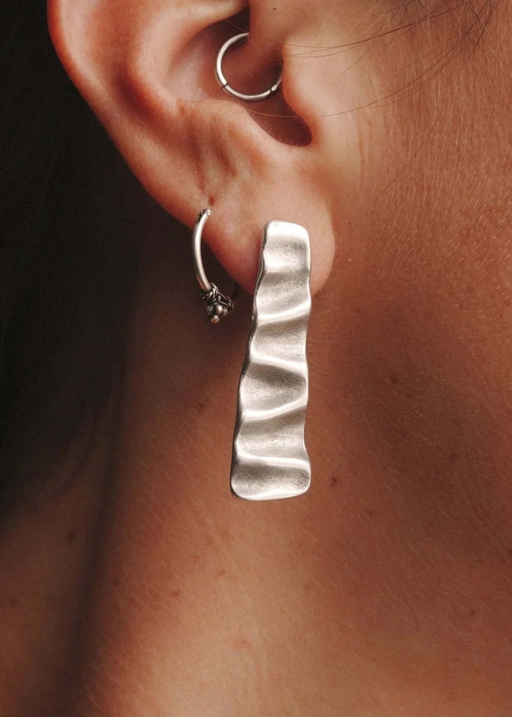 Ripple Earrings — Silver, textured — MYFASHIONFRUIT
