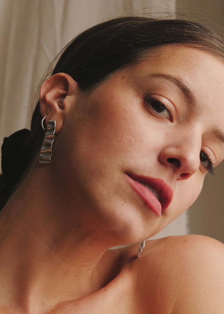 Ripple Earrings — Silver cascading lines — MYFASHIONFRUIT