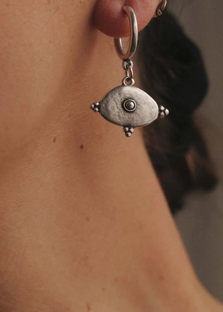 Ancient Hoops — Silver hoop with a charm — MYFASHIONFRUIT