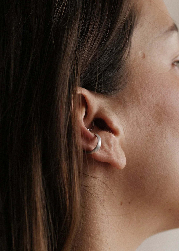 Fortune Ear Cuffs — silver earrings on ear — MYFASHIONFRUIT