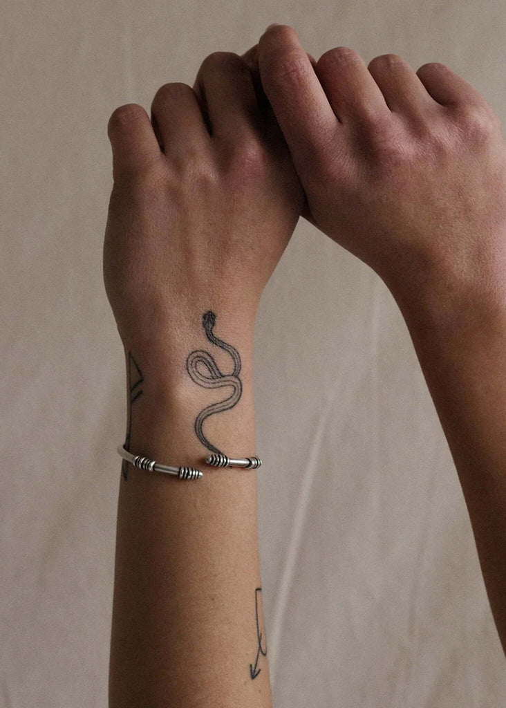 Circlet Cuff — Silver cuff with snake tattoo — MYFASHIONFRUIT