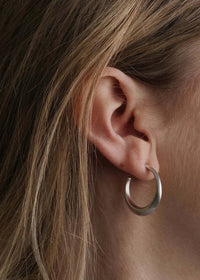 Casey Hoops — Silver hoops on ear — MYFASHIONFRUIT