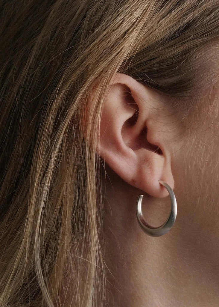 Casey Hoops — Silver hoops on ear — MYFASHIONFRUIT